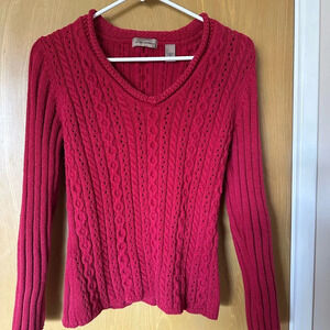 Y2K vintage cable knit red sweater
